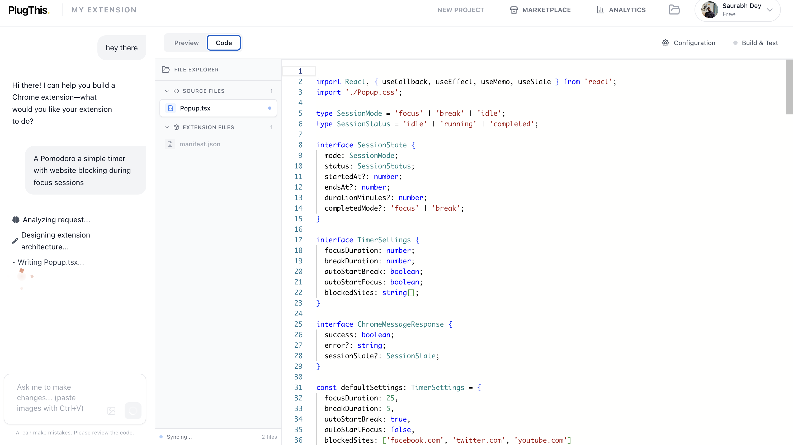 Professional Code Editor